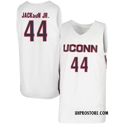 Andre Jackson Jersey UConn Huskies College Basketball No Name White #44